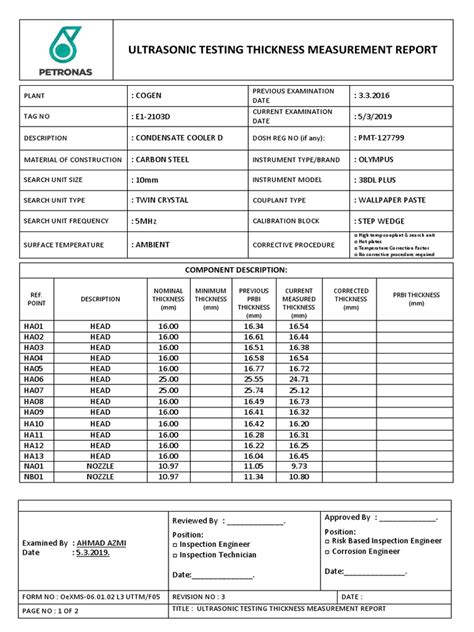 thickness measurements pdf